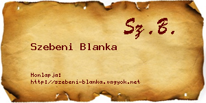 Szebeni Blanka névjegykártya